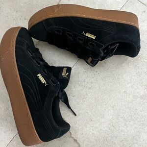 Puma Black Sneakers with Brown Soles